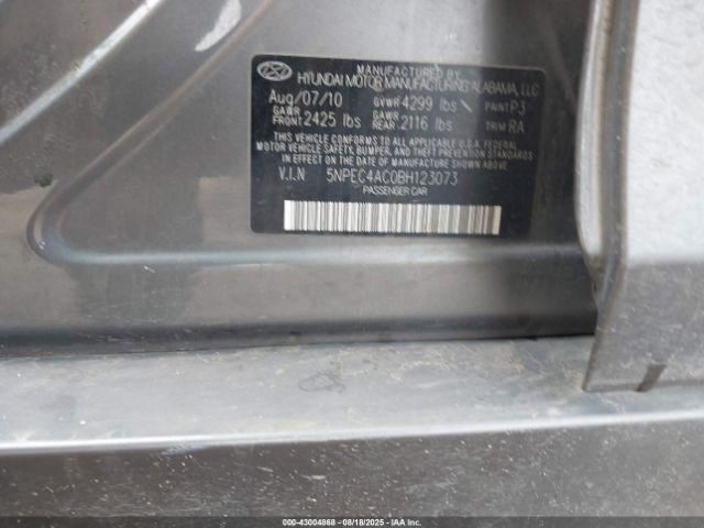 Automatic Transmission 2.4L VIN C 8th Digit Fits 11-13 SONATA 429517