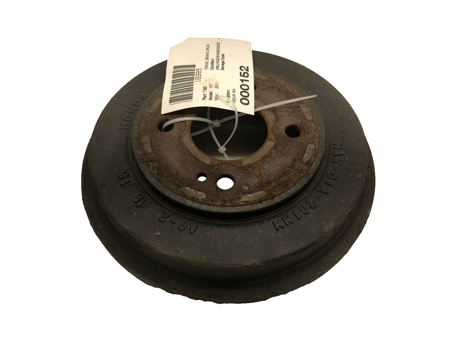 2011 HONDA FIT Brake Rotor Drum Disc Rear Right Passenger or Left Driver Side RL