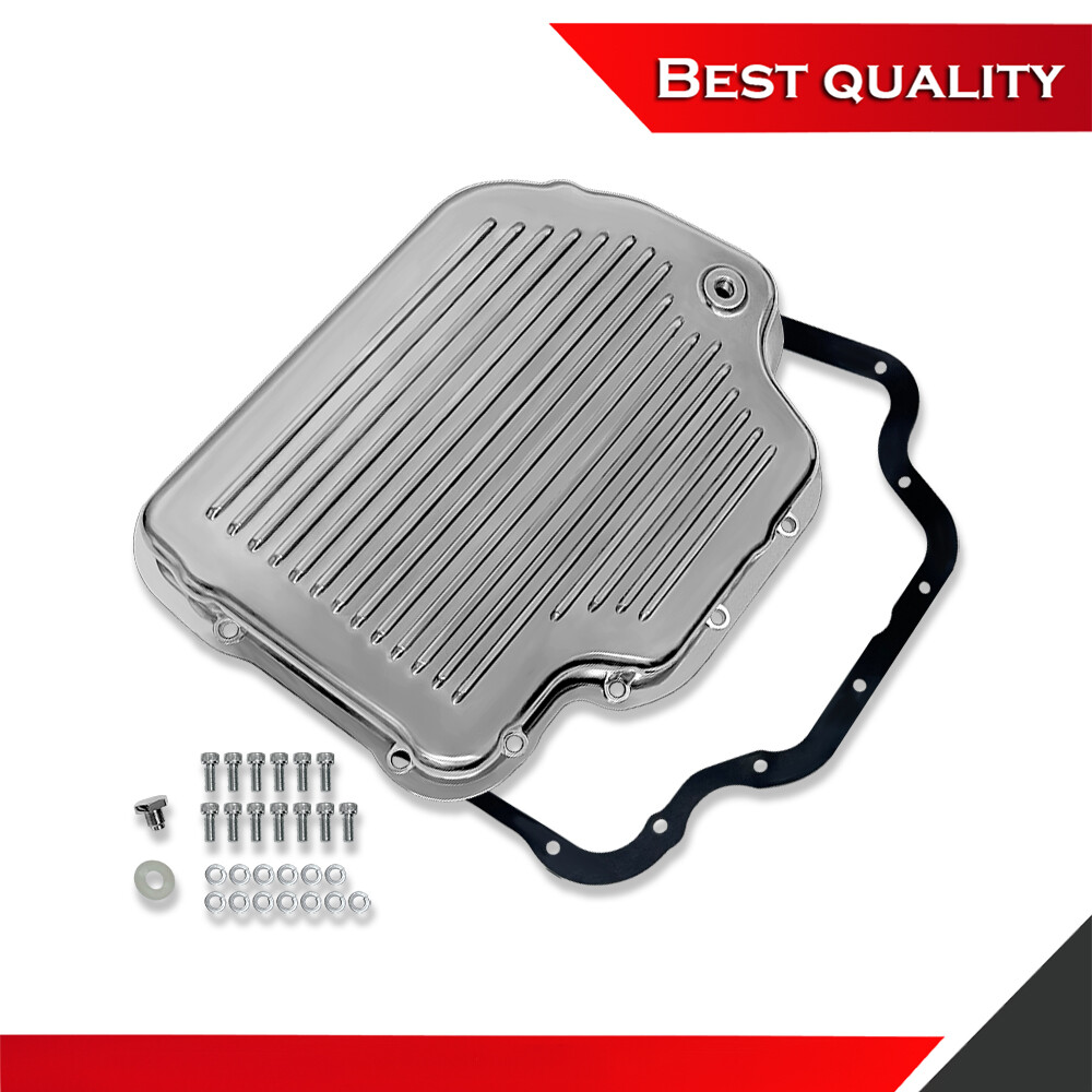 Polished Aluminum Finned Transmission Oil Pan 2 1/4″ Depth Suits GM Turbo TH400