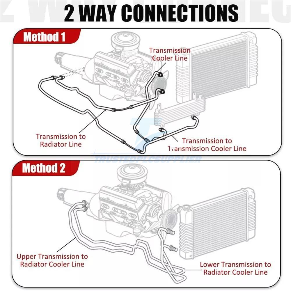 For GM 4L60E 4L80E Flexible SS Braided Transmission Cooler Lines Kit -6AN Hose
