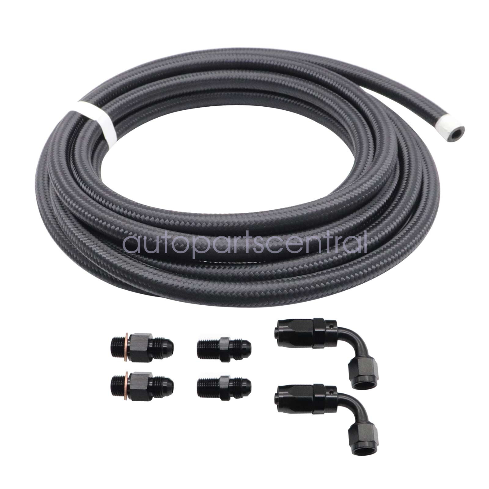 4L60E 4L65E Automatic Transmission Cooler line Kit Black -6 AN Steel Braided