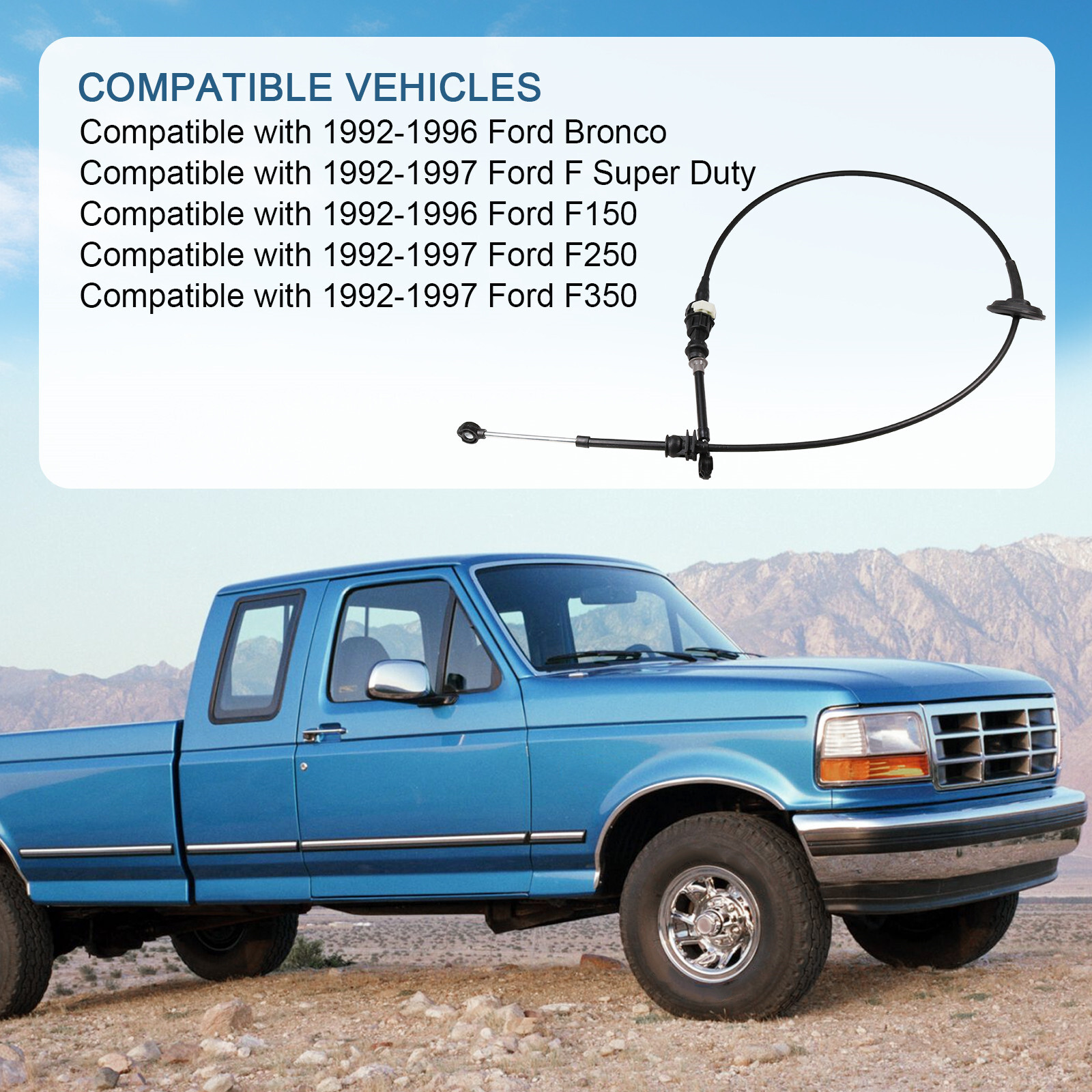 Automatic Transmission Shifter Cable Fits Ford F-150 1992 1993 1994 1995 96 1997
