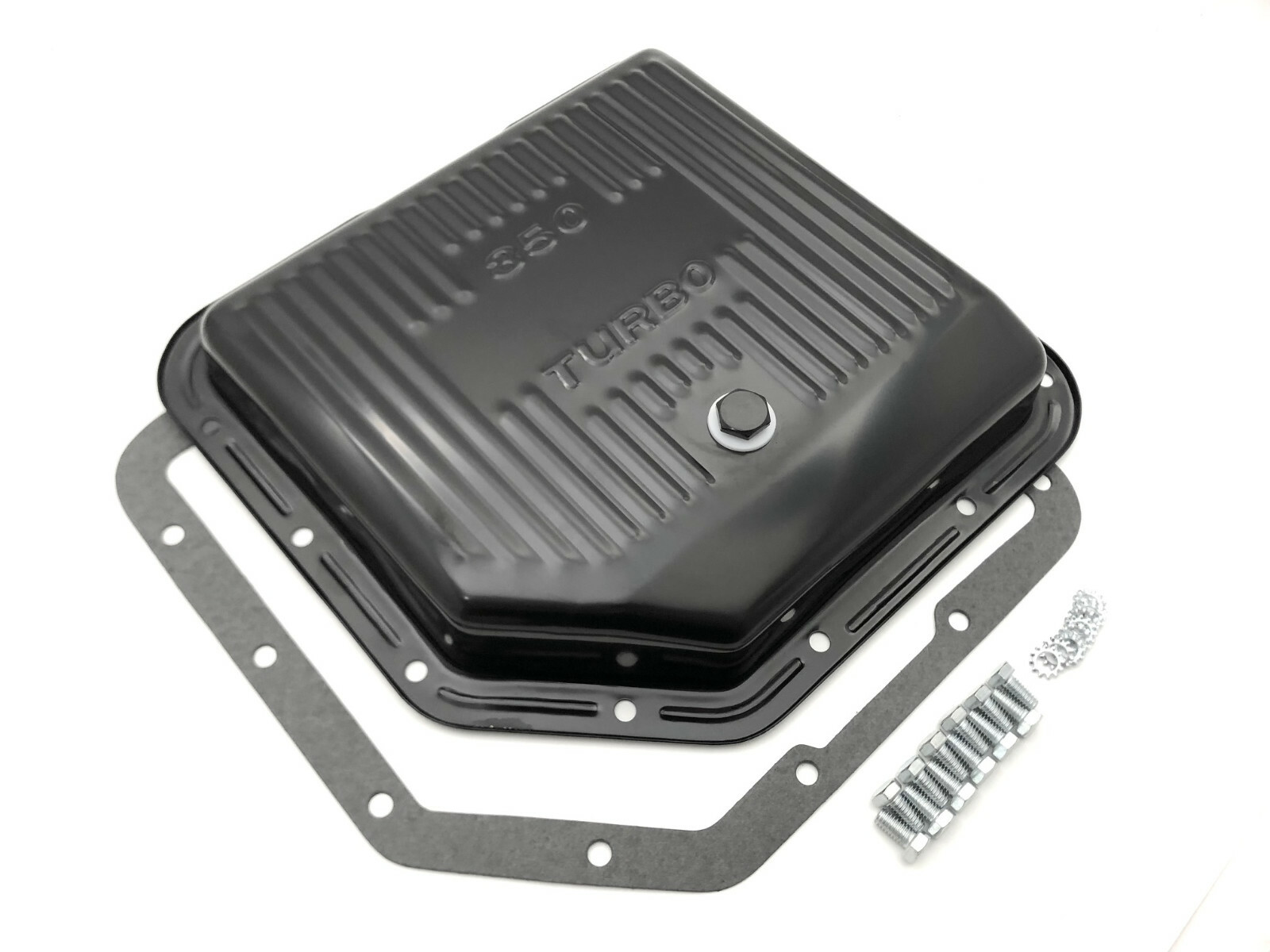 GM Transmission Oil Pan TH350 Turbo 350 Steel Stock Capacity Hot Rod Kit Black