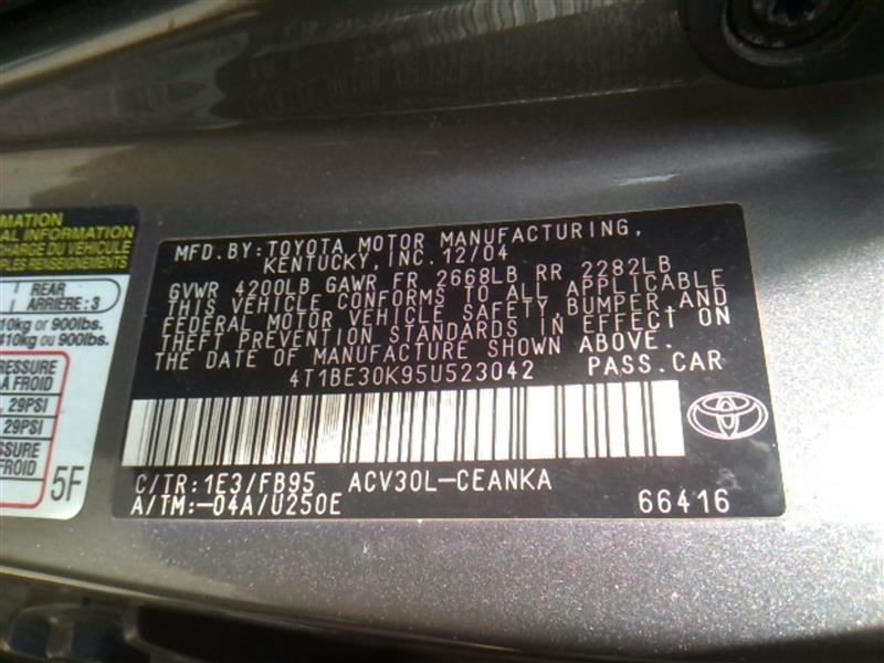 Automatic Transmission From 05 2005 Toyota Camry E250E