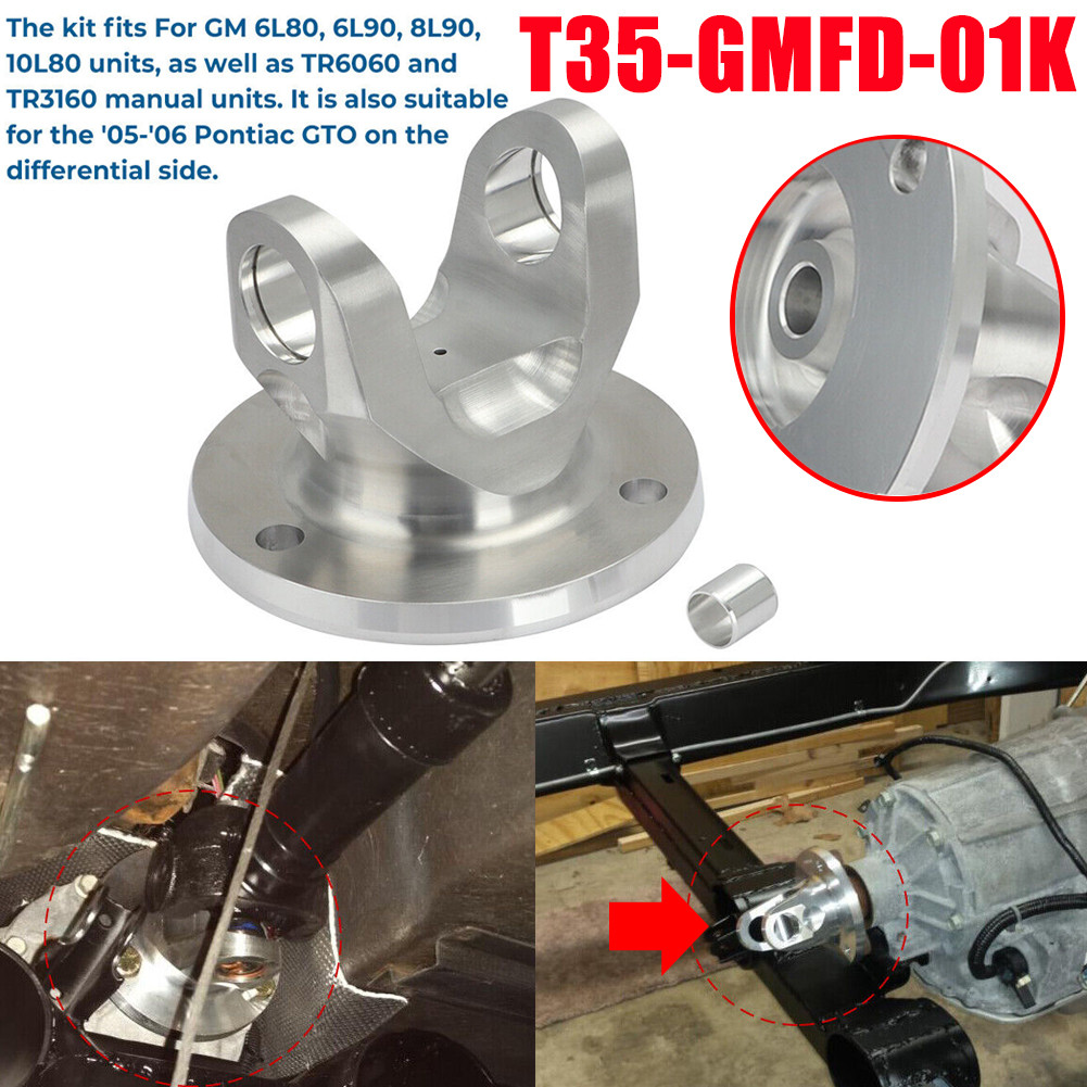 3-Bolt Adapter Flange Yoke Kit T35-GMFD-01K For GM 6L80 6L90 8L90 10L90 2WD 4WD
