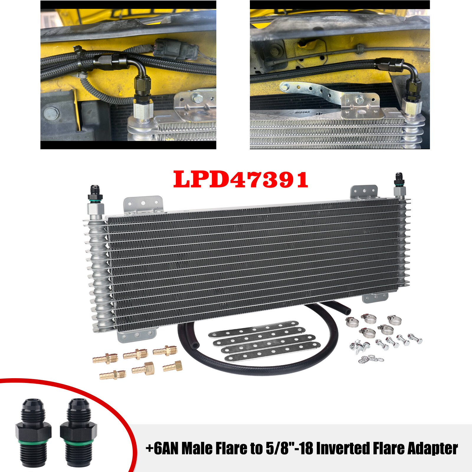 New Automatic Transmission Oil Cooler Max Heavy Duty 40,000 GVW W/ 6AN Fittings