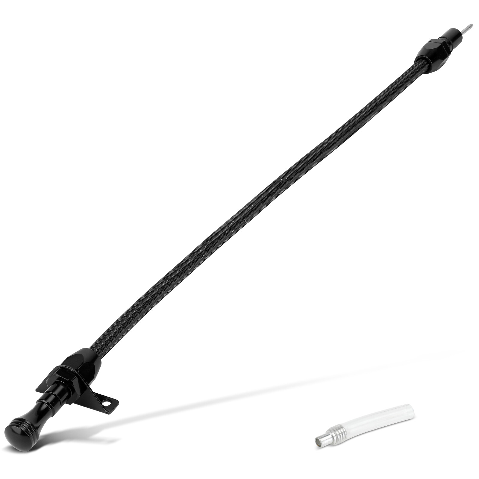 Flexible Black Trans Dipstick Firewall Mount for GM Turbo 700R4 4L60E 4L60 4L70E