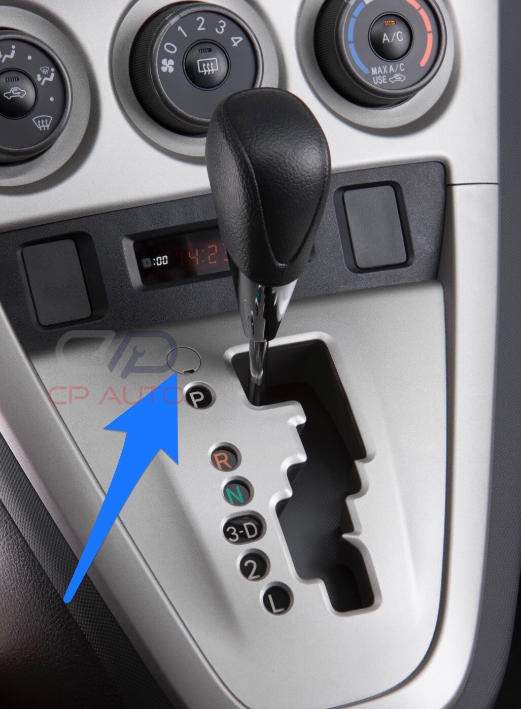09 -14 TOYOTA MATRIX SHIFTER LOCK RELEASE BUTTON SHIFT COVER SILVER CAP OEM NEW