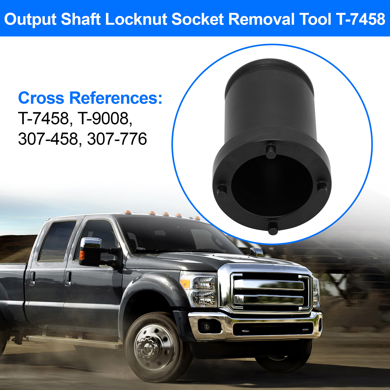 Output Shaft Locknut Socket Removal Tool T-7458 For Ford TorqShift 5R110W 4R100