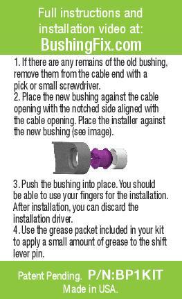 Elantra Touring Transmission Shift Cable Repair Kit w/ bushing Easy Install