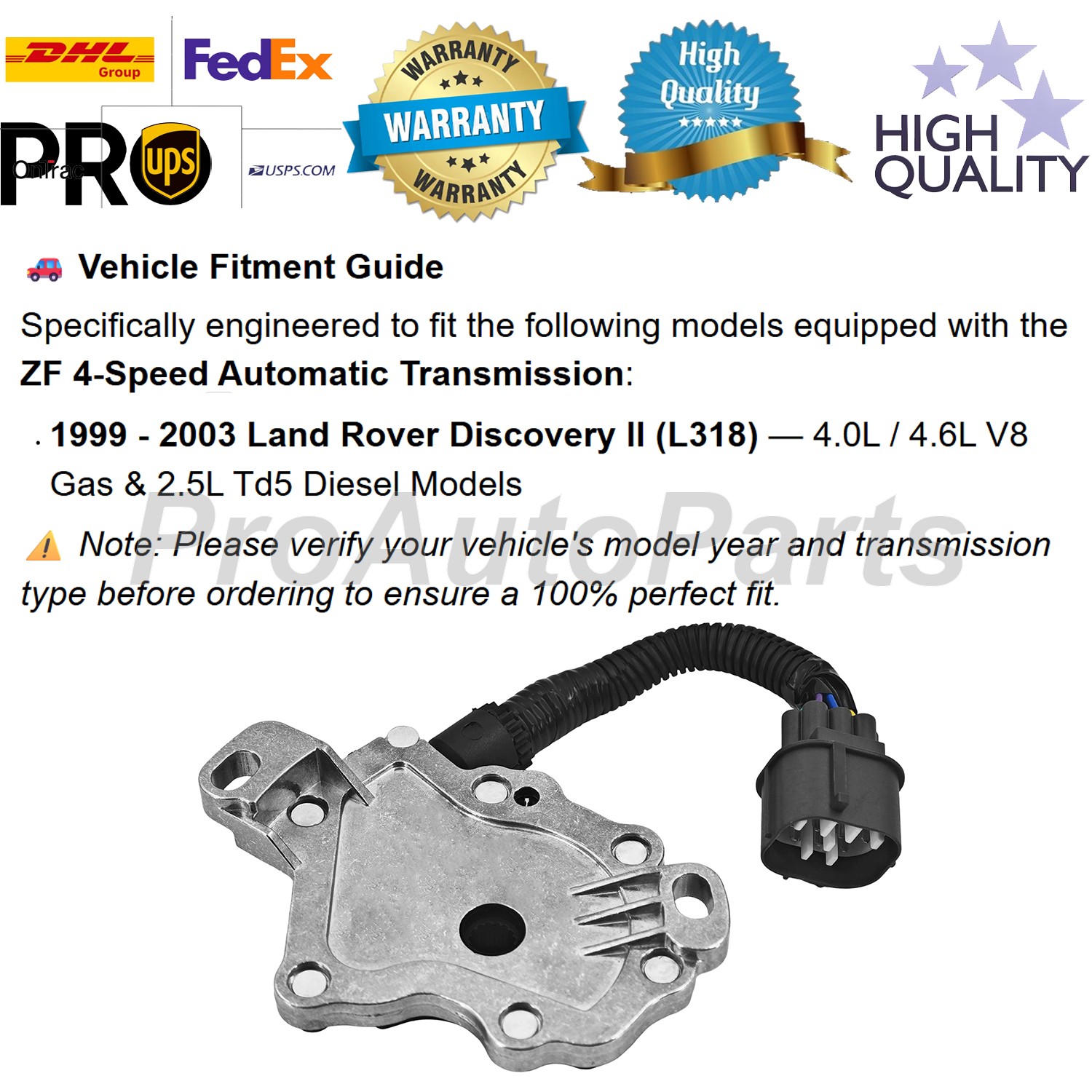 0501320452 Transmission Position Switch for Land Rover Discovery II 1999-2003