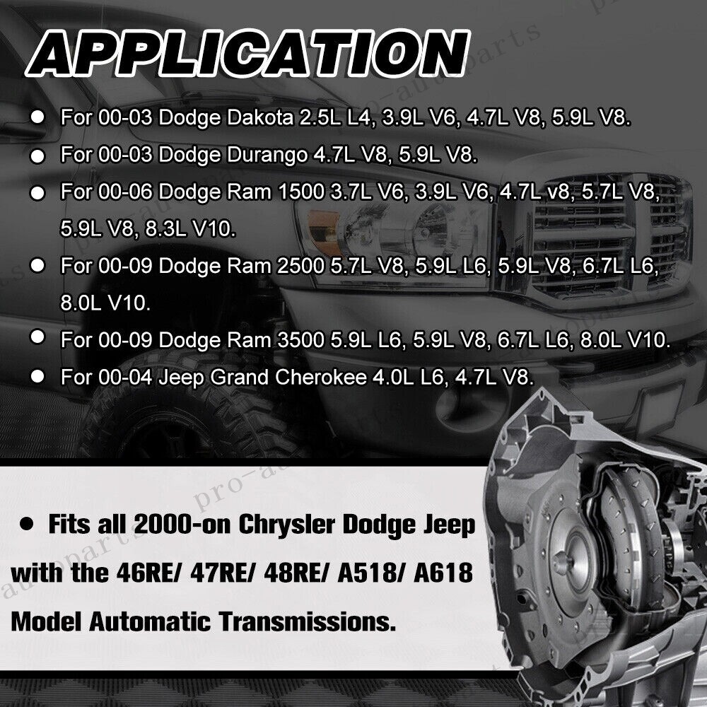 For Dodge Ram 2000-Up A518 46RE 48RE Transmission Filter Kit Solenoid & Sensor