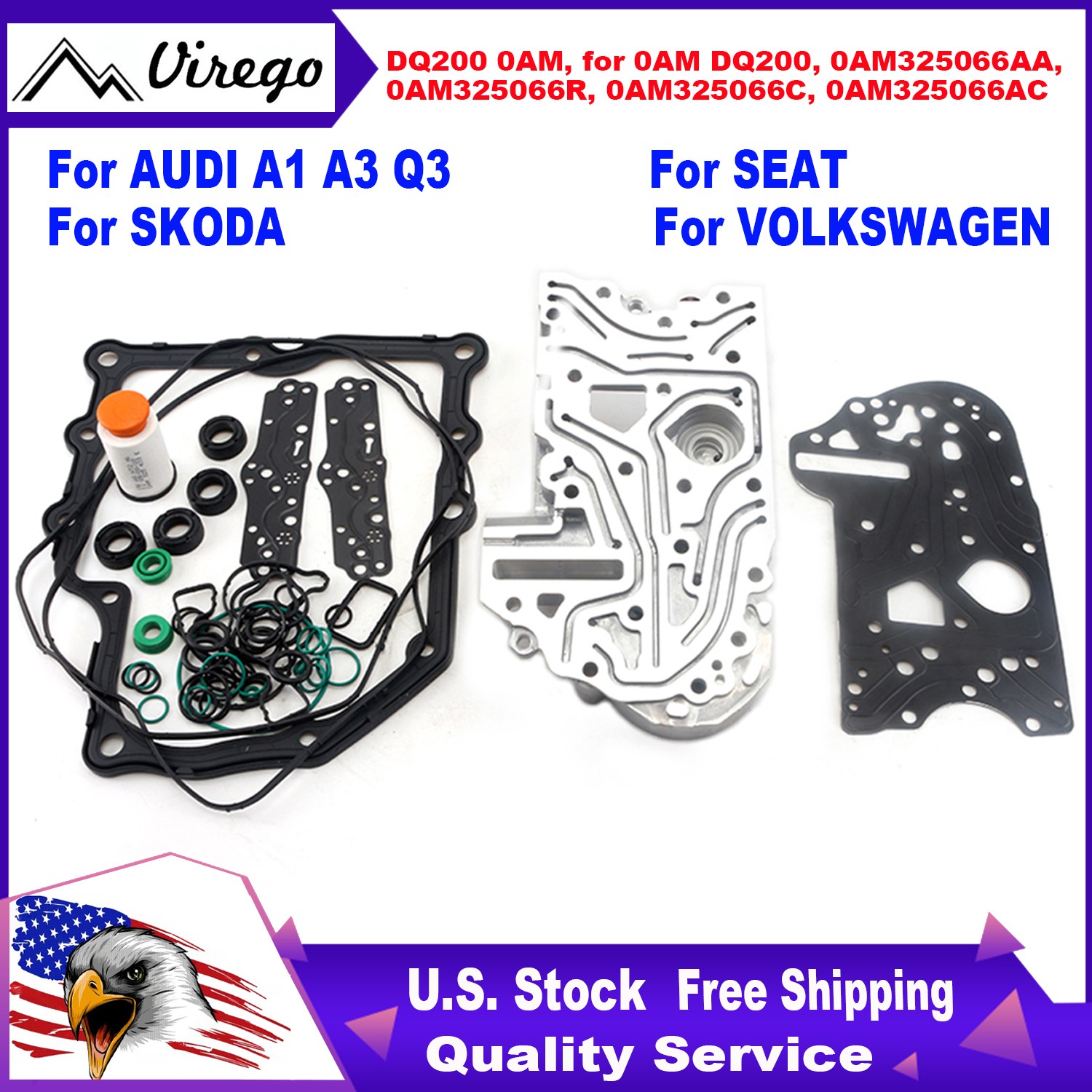 Transmission Valve Body & Repair Kit For Audi A1 A3 Q3 For Skoda 0AM325066AE