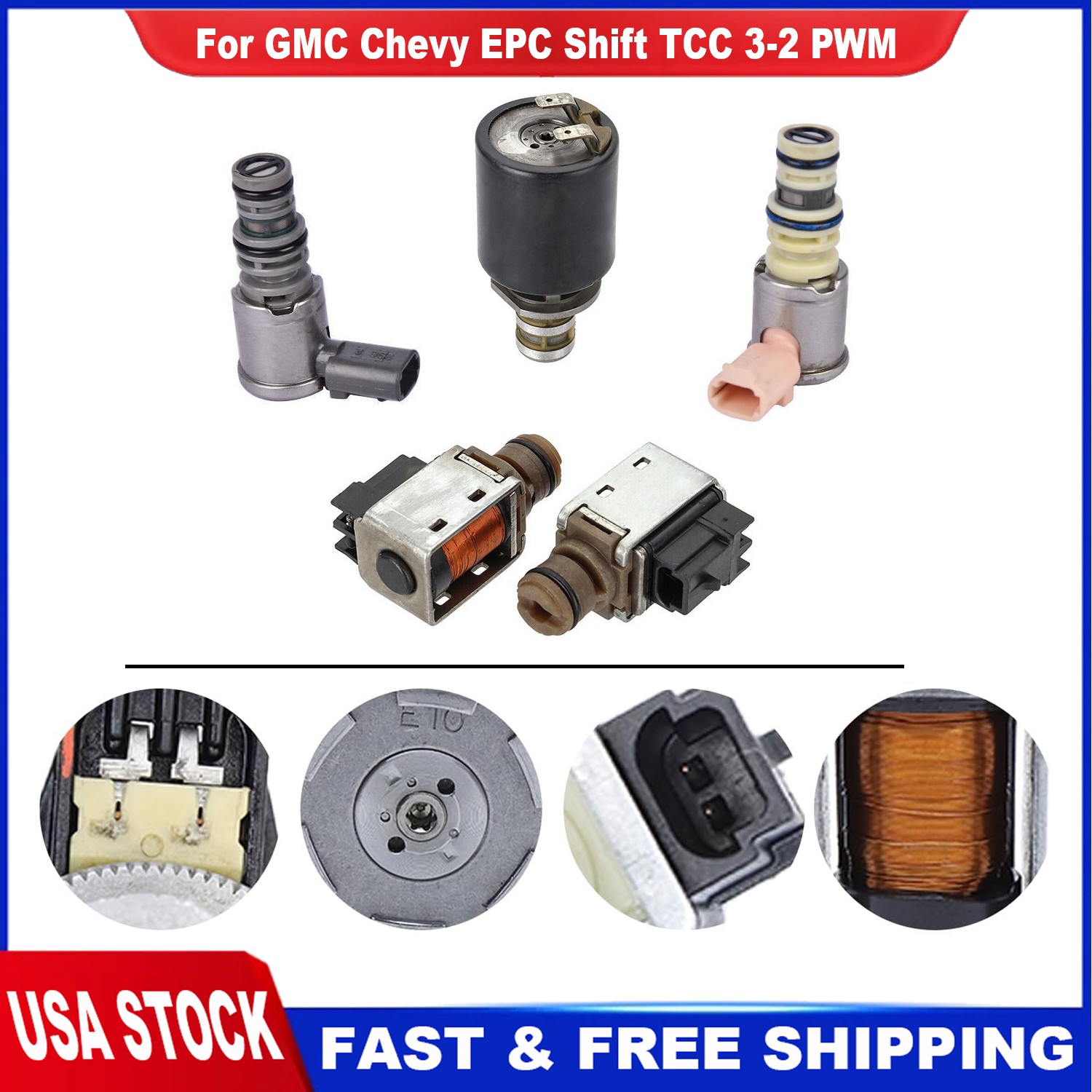 Transmission Master Solenoid Kit 4L60E 4L65E Fit GMC Chevy EPC Shift TCC 3-2 PWM