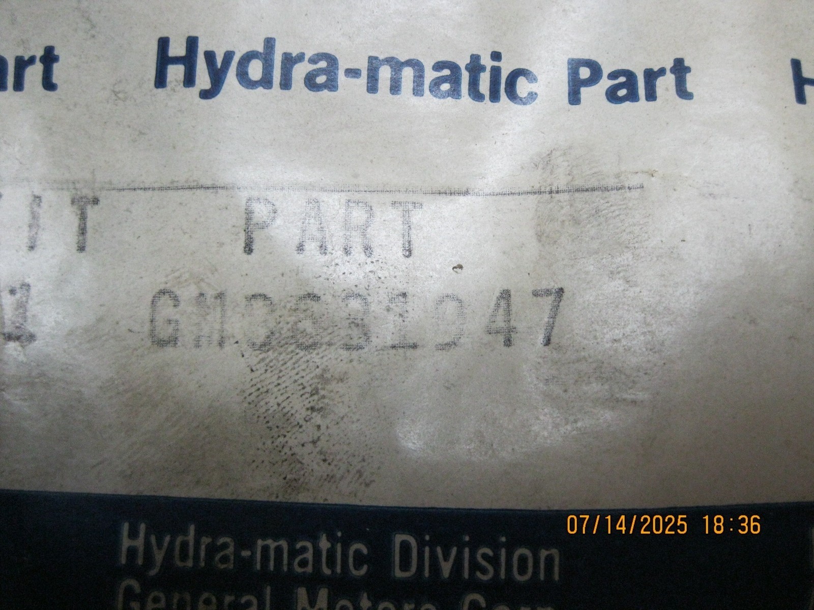 Automatic Transmission Oil Pump Slide Delco GM Original Equipment 8631947 blue