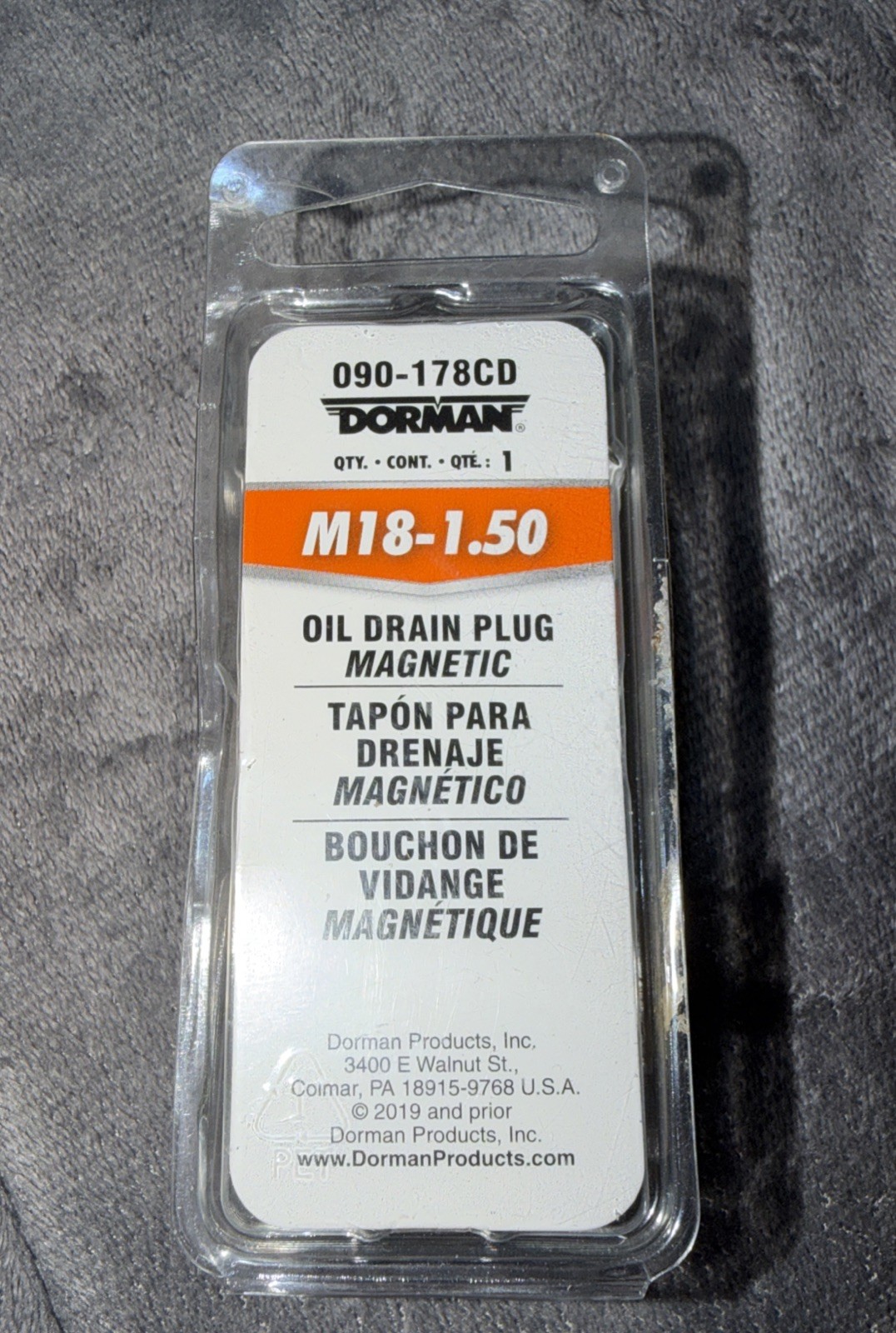 Automotive Dorman Gold Transmission Drain Plug Magnetic M18-1.50 / 090-178CD