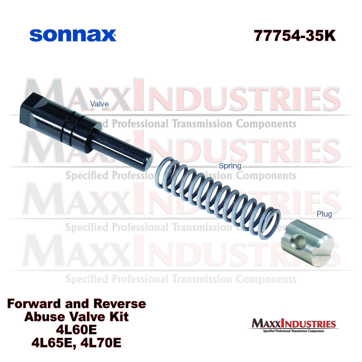 Sonnax 77754-35K Transmission Abuse Valve Kit, Forward & Reverse 4L60E 4L65E