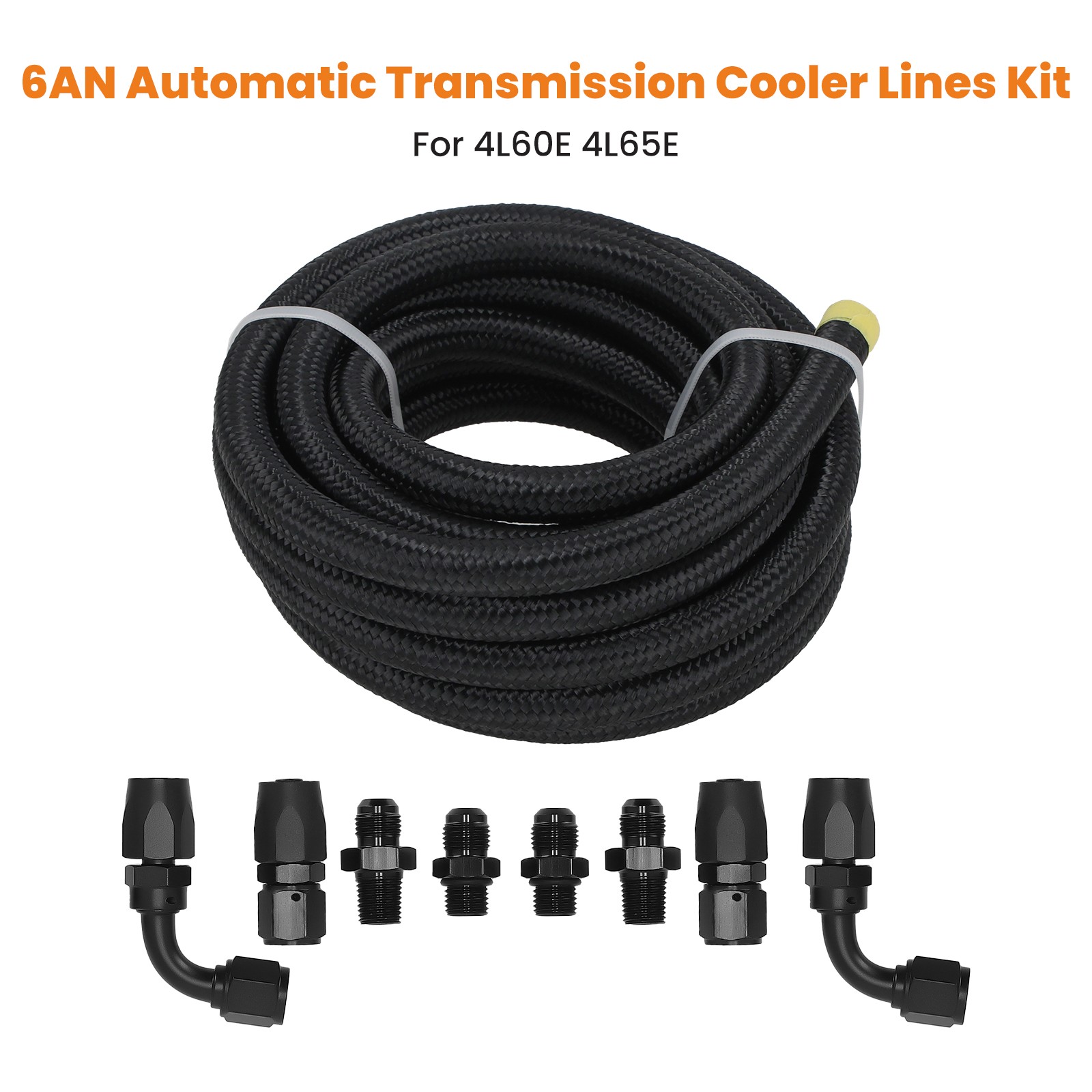 Transmission Cooler Hose Line 6AN Hose Line Kit15ft For GM 4L60E 4L65E