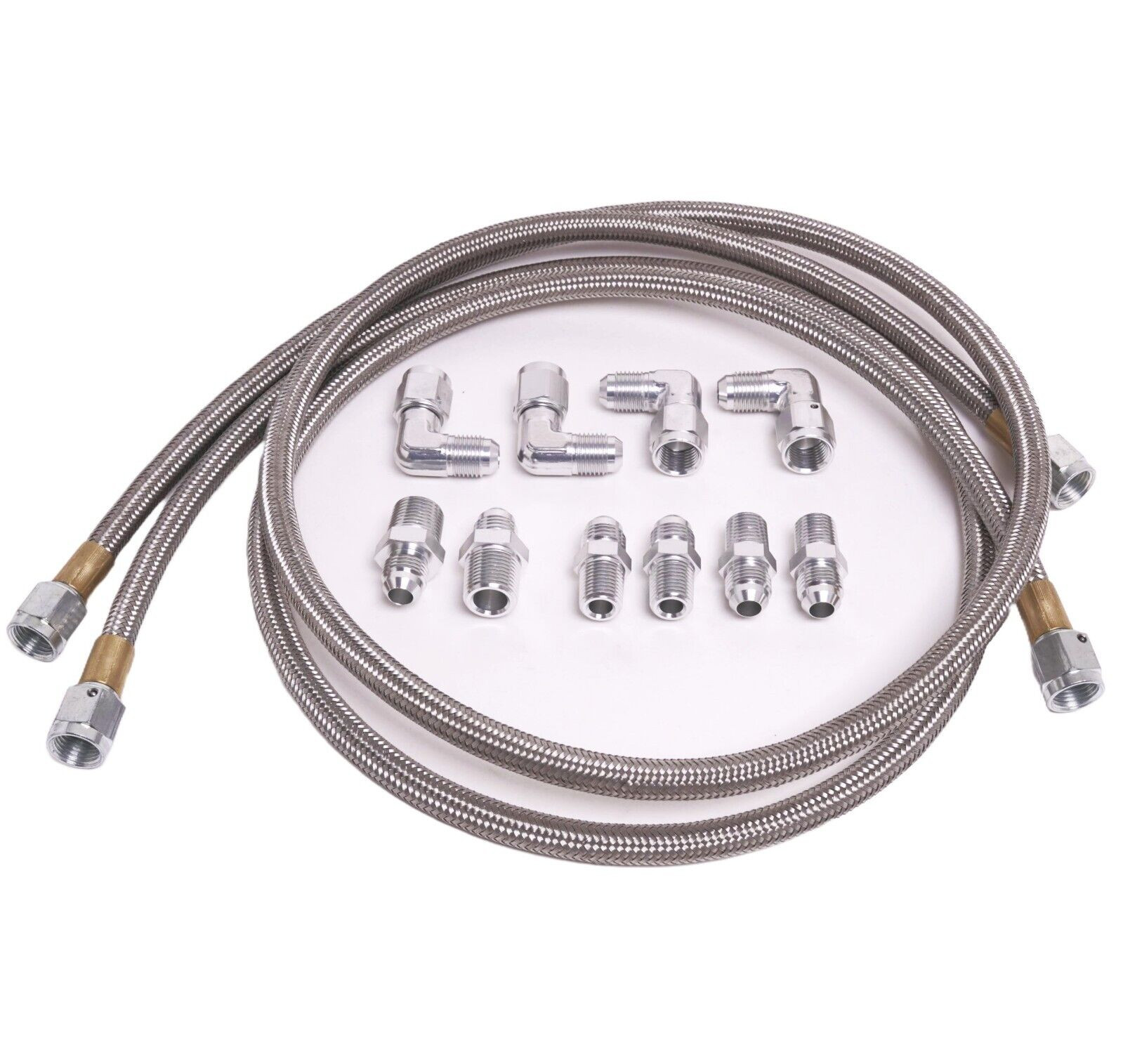 Transmission Cooler Line Kit Flexible Hose SS Braided GM 4L60E 4L80E -6AN