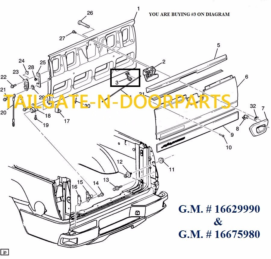 FORD F-150 250 350 CHEVY BUICK CADILLAC AND MORE Door / Tailgate Rod Clips TG-7