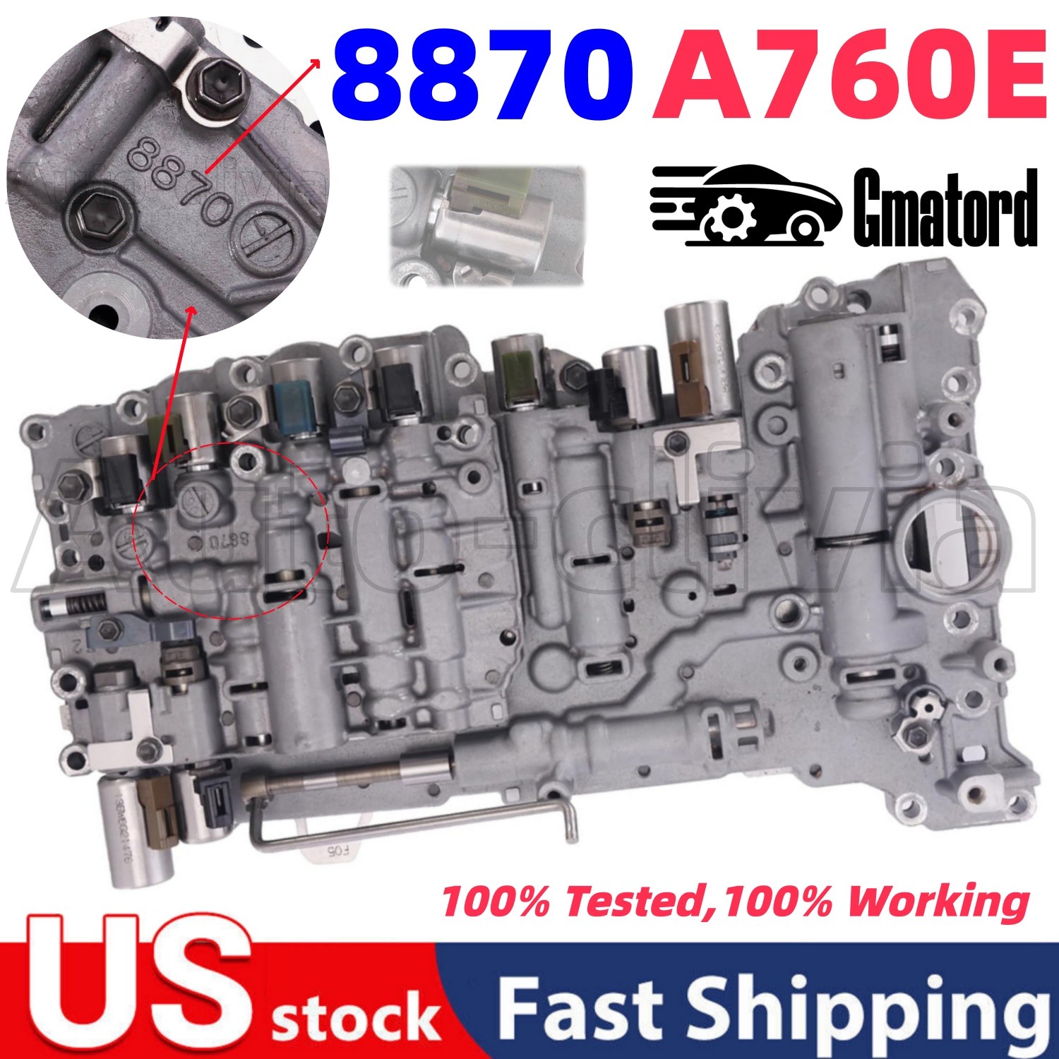 Transmission Valve Body with 9 Solenoids For Lexus Toyota 8870 A760 A760E A760F