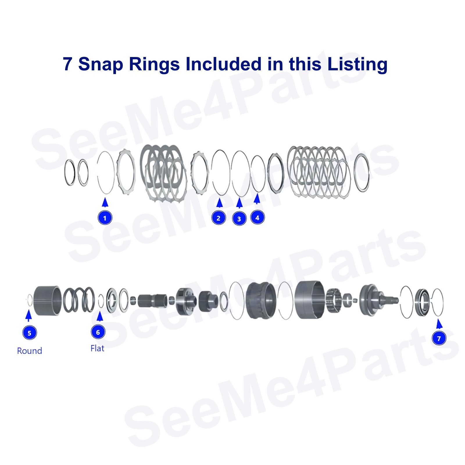 Dodge Jeep 46 48 RE RH Overdrive Gasket Seal & Snap Ring Kit 2wd 4wd OD 1989-up
