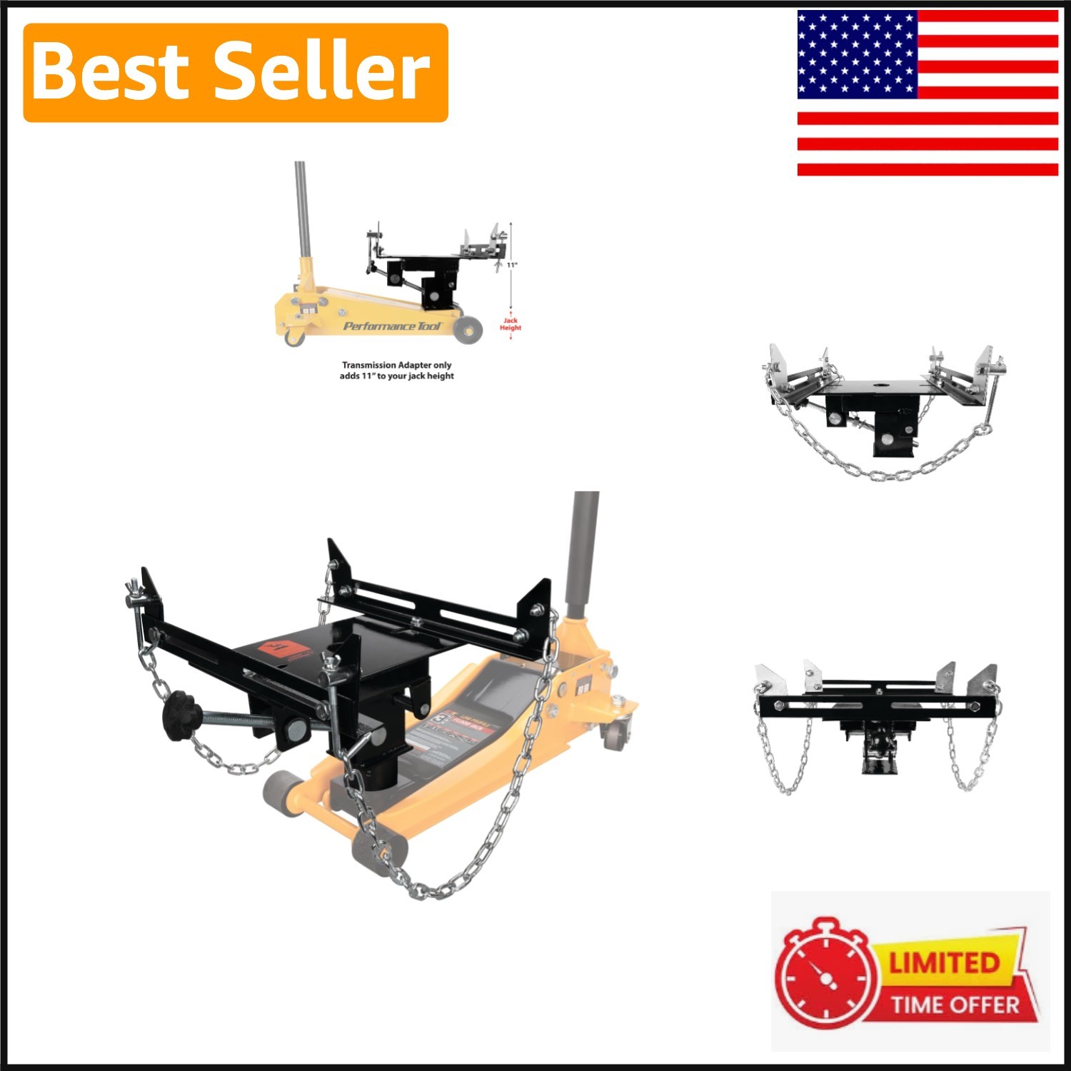 Heavy-Duty Transmission Adapter – Transform Floor Jacks with Adjustable Height
