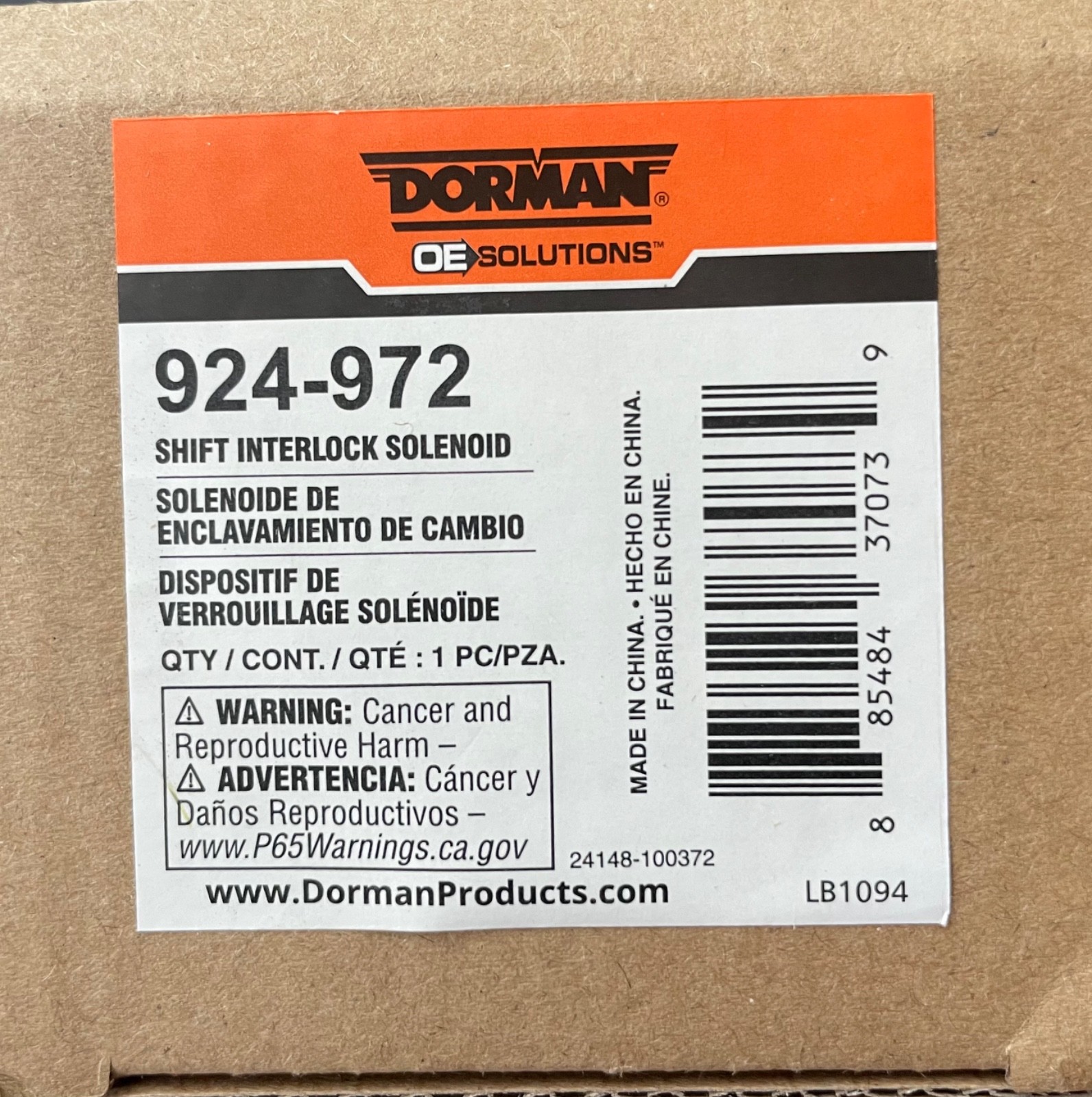 Dorman 924-972 Shift Interlock Solenoid