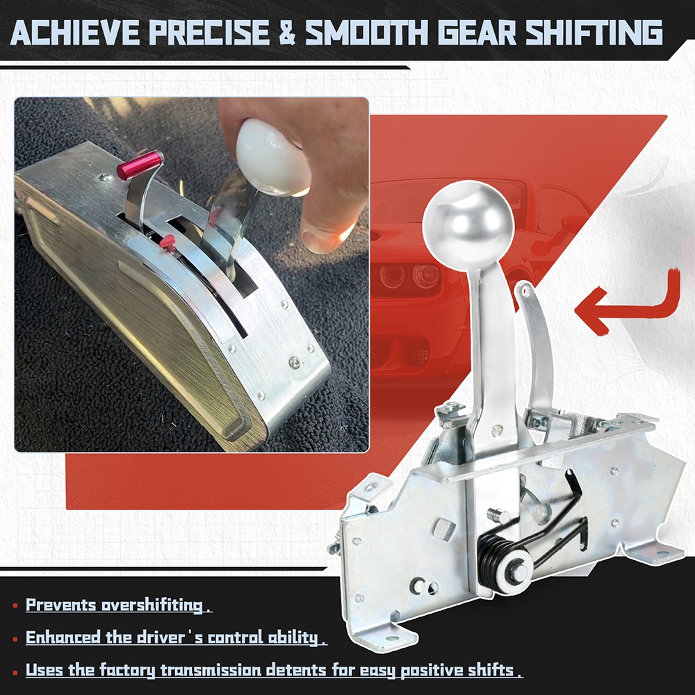 For B&M 80842 Pro Ratchet Automatic Shifter for Ford GM 3 & 4 Speed Transmission