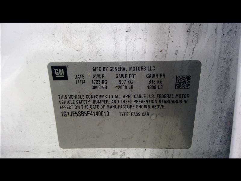 Automatic Transmission 1.4L LT Fits 15 SONIC 1032605