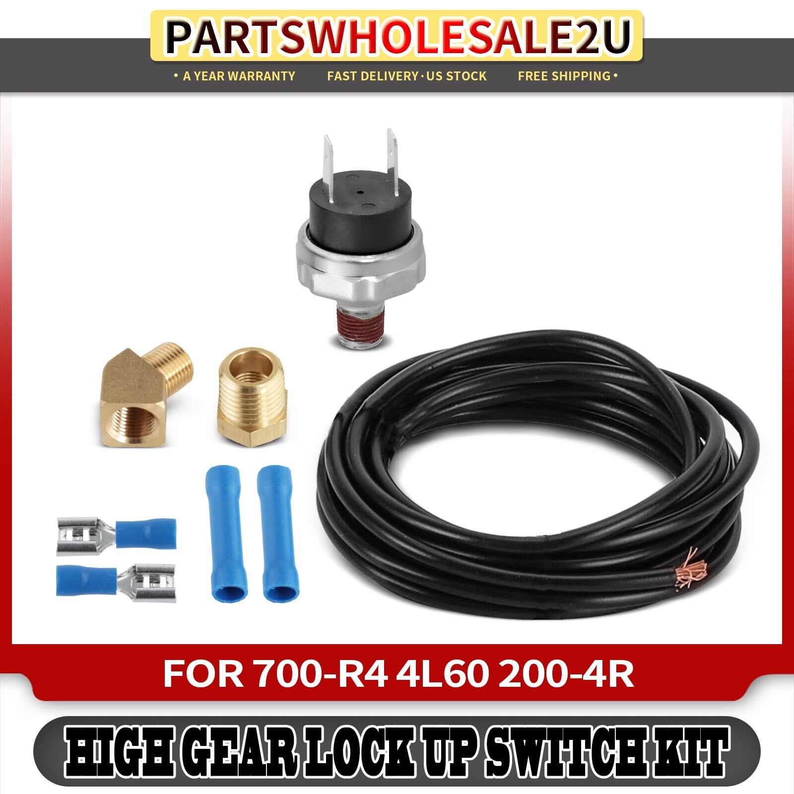 Transmission High Gear Lock up Switch Kit for TH 700-R4 700R4 4L60 TH 200-4R