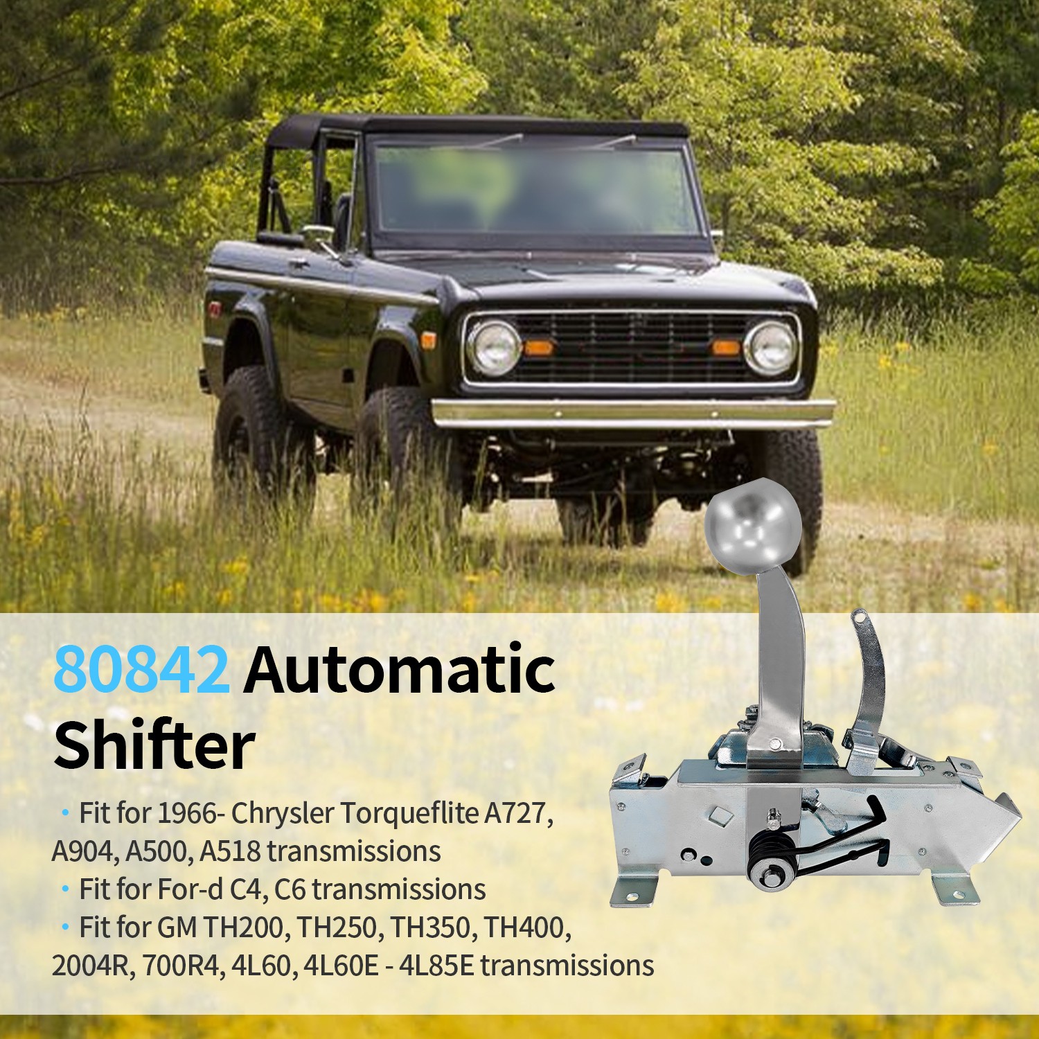 For B&M 80842 Pro Ratchet Automatic Shifter for 3 & 4 Speed Transmission NEW US