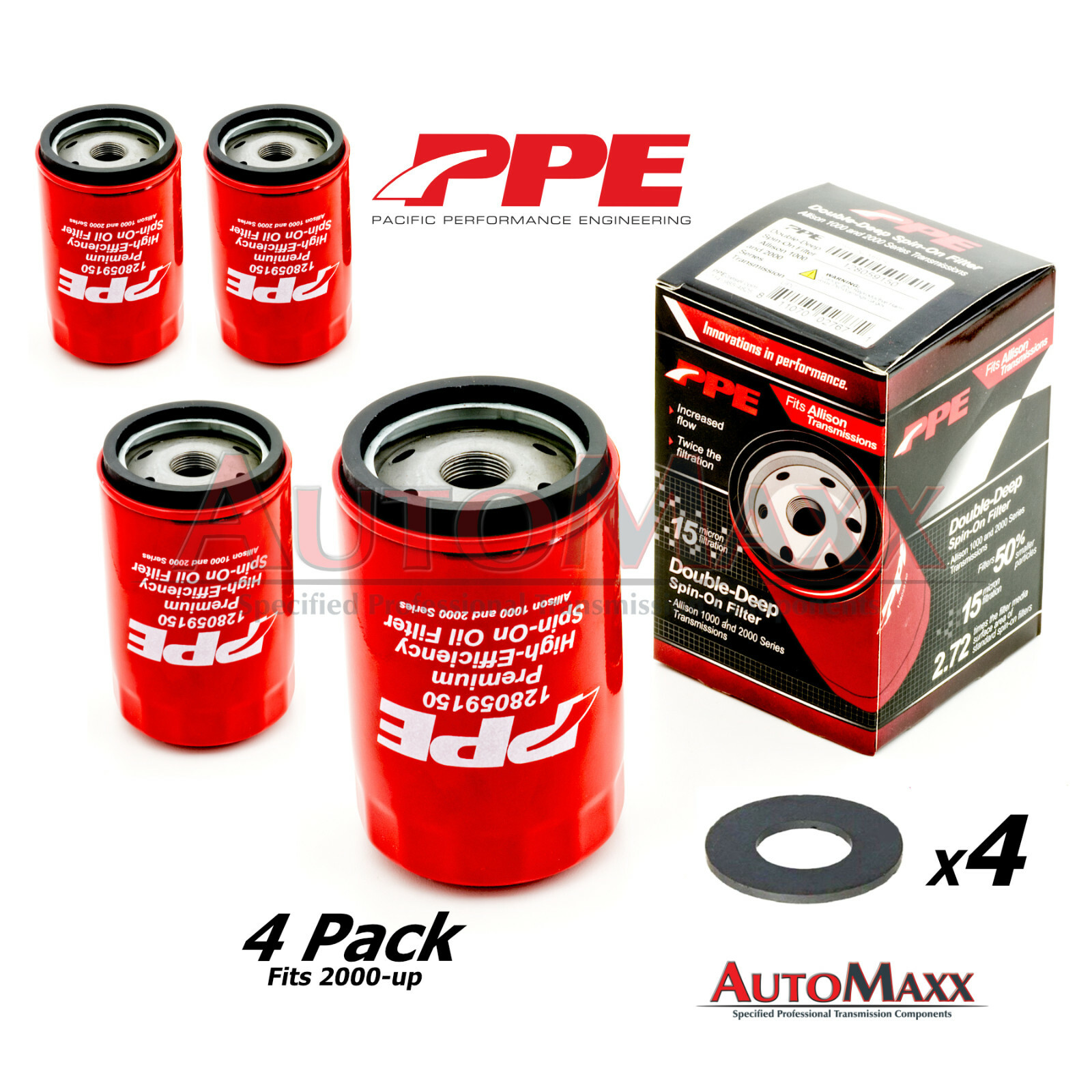 2000-up Allison Transmission 1000 Oil Filter 4-Pak PPE Chevy GMC Duramax Diesel