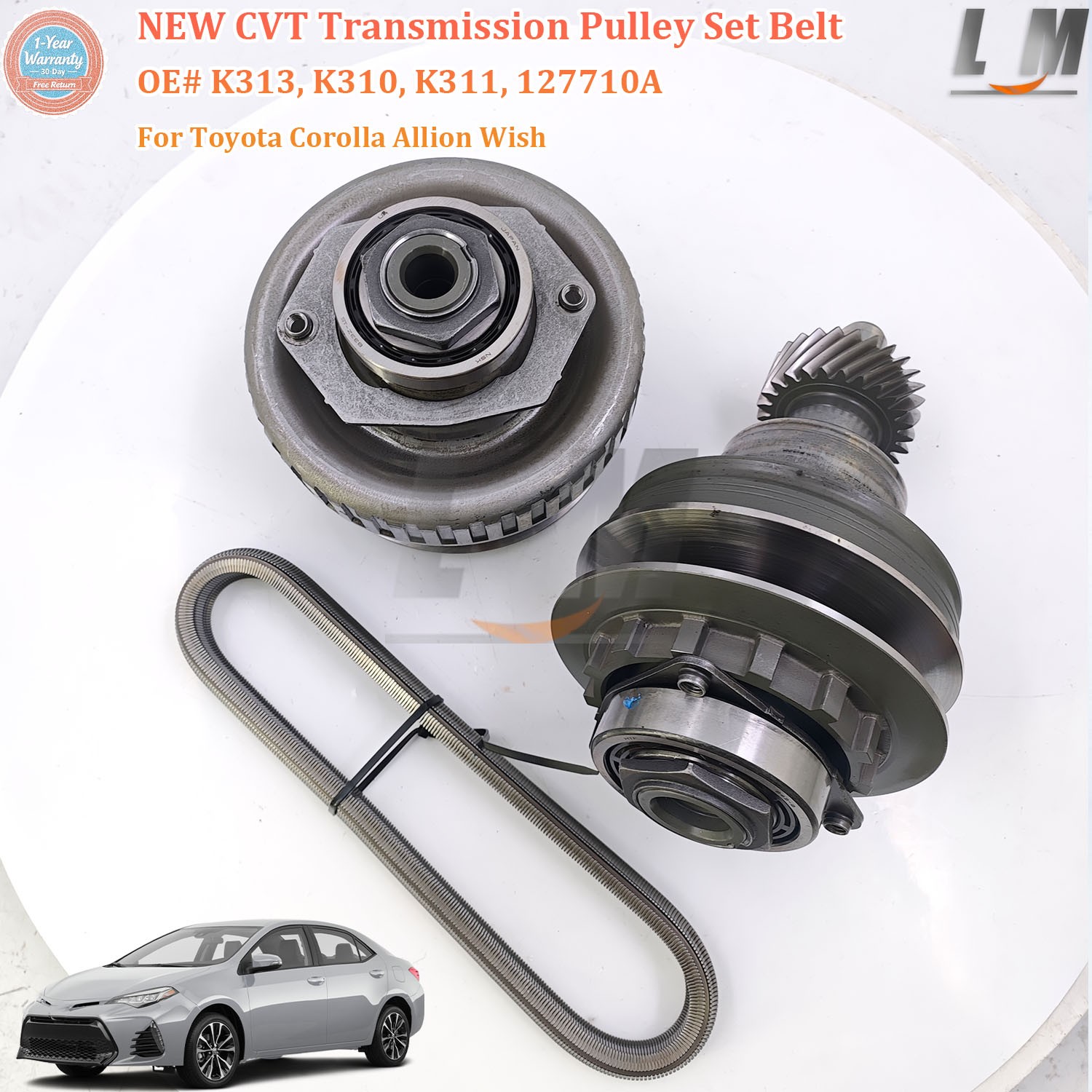 New CVT Transmission Pulley Set & Belt Chain K313 K310 For Toyota Corolla Allion