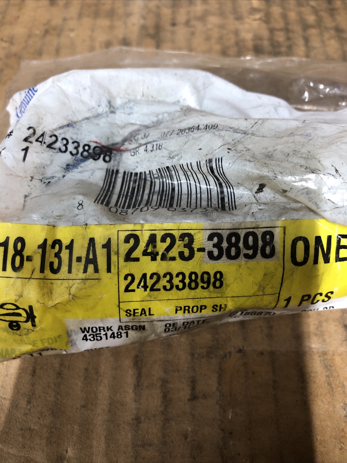 New Old Stock Genuine GM Transmission Output /Transfer Case Seal Part #24233898.