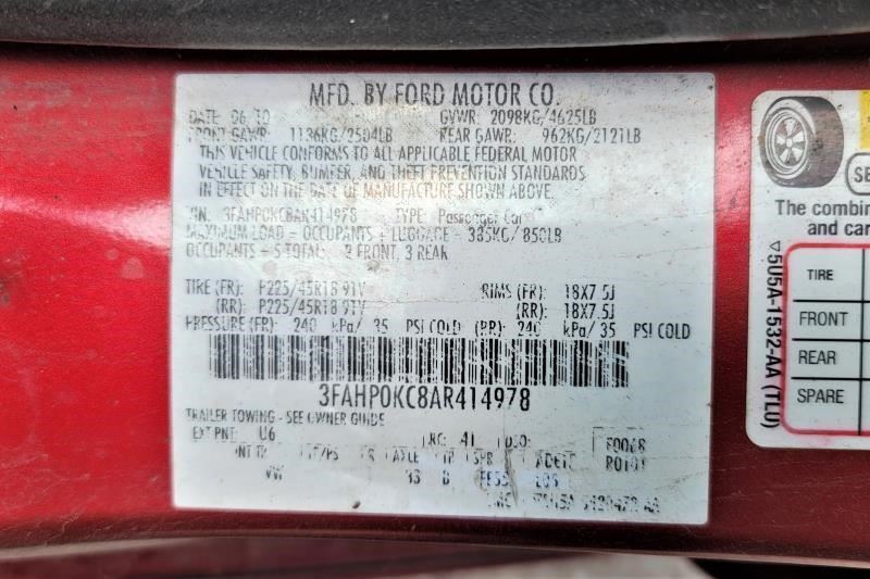 Automatic Transmission 3.5L FWD Fits 10-12 FUSION 2055929