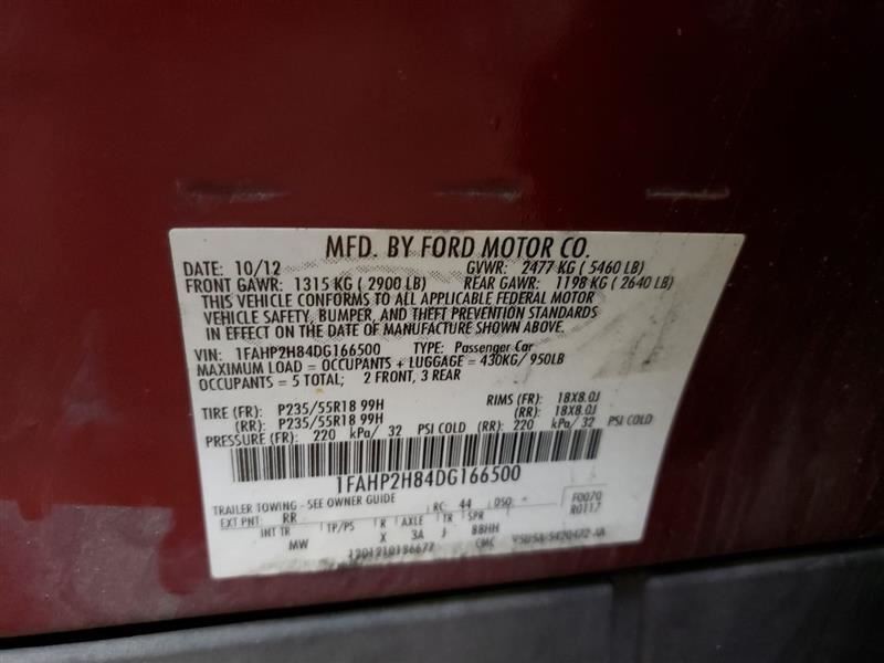 Automatic Transmission 6 Speed 3.7L AWD ID DA8P-7000-EA Fits 13 EDGE 1000782