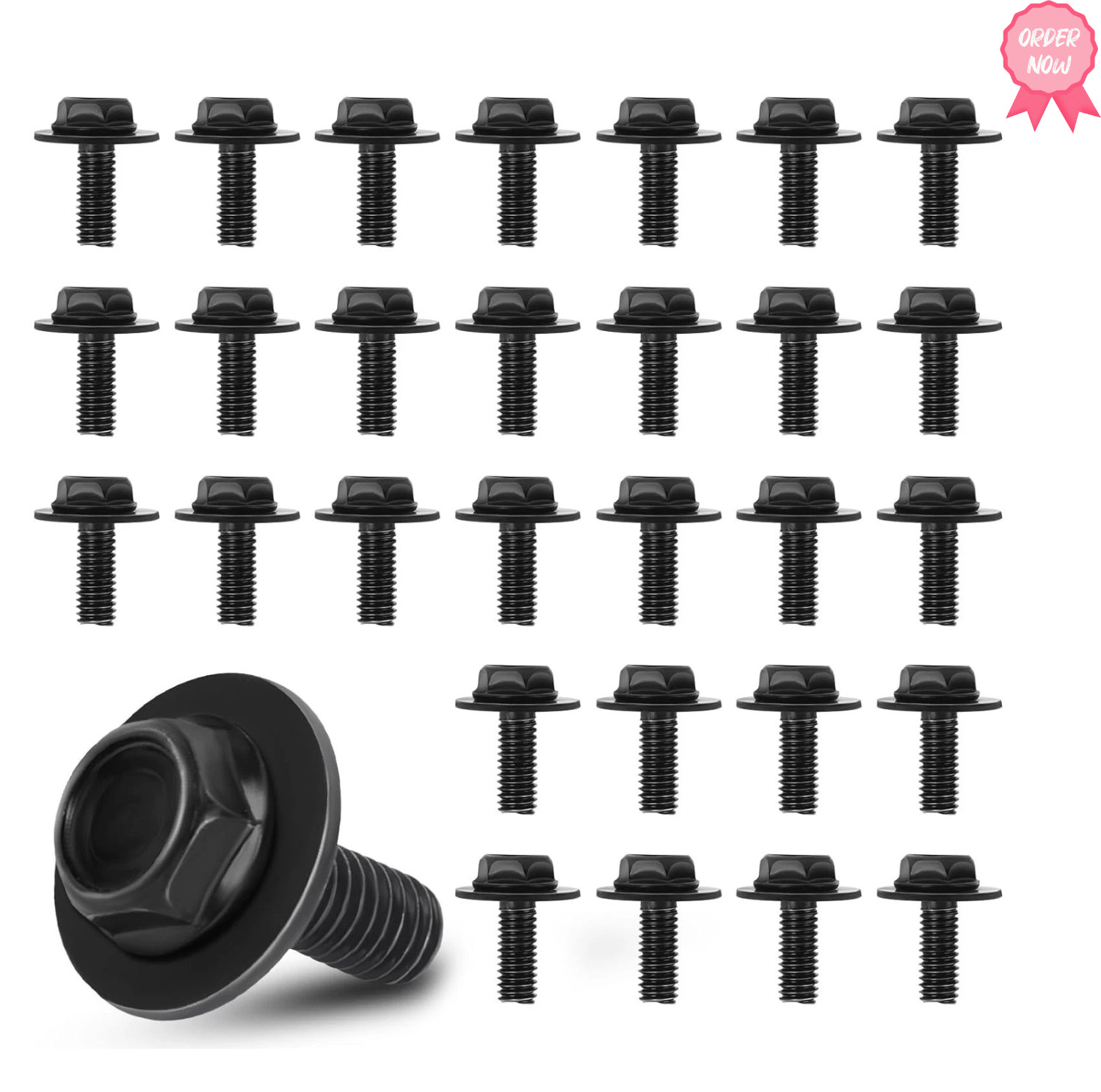 30PCS M6 Transmission Pan Bolts with Washers OEM Replacement Fits Toyota Lexus