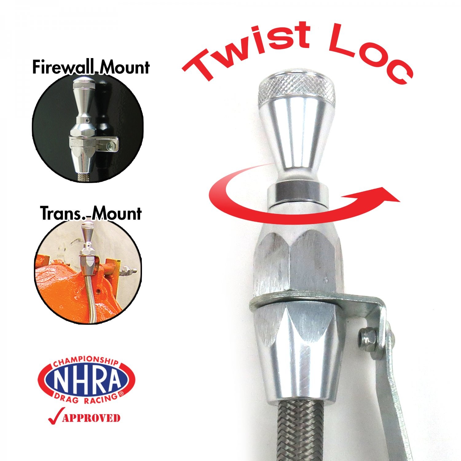 Ford C4 Pan Mount Billet / SS Braid Trans Dipstick American Shifter ASCTDP2