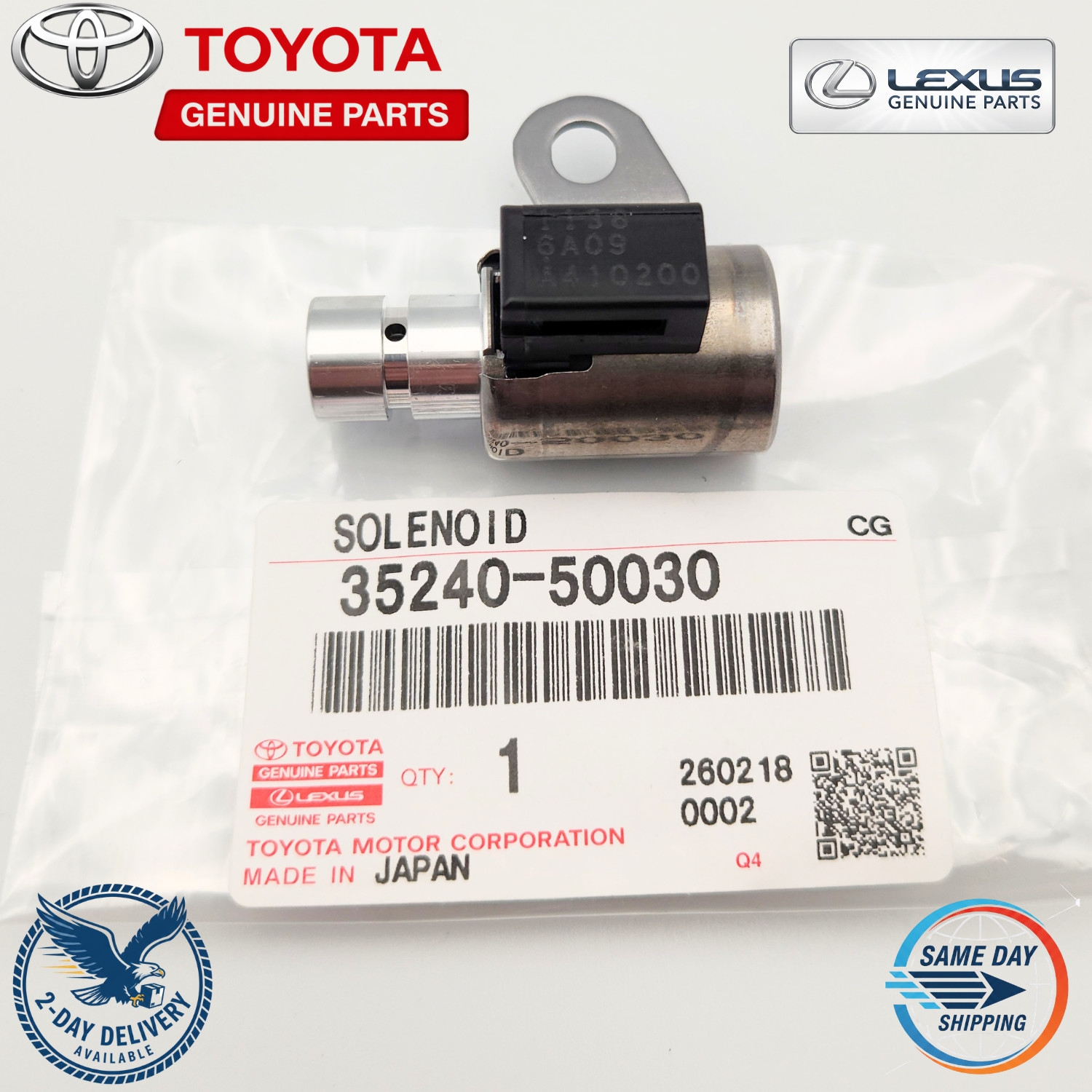 Genuine Toyota Transmission S1/S3 Shift Solenoid 35240-50030 for Tundra GS
