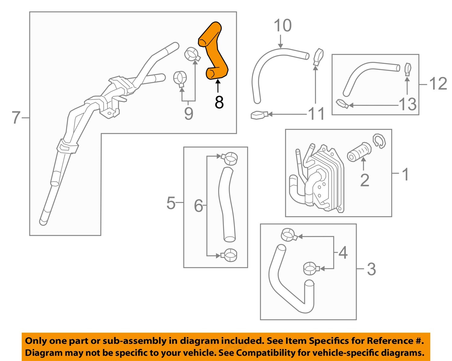 HYUNDAI OEM 17-18 Elantra 1.6L-L4 Transmission Oil Cooler-Outlet hose 97312F2600