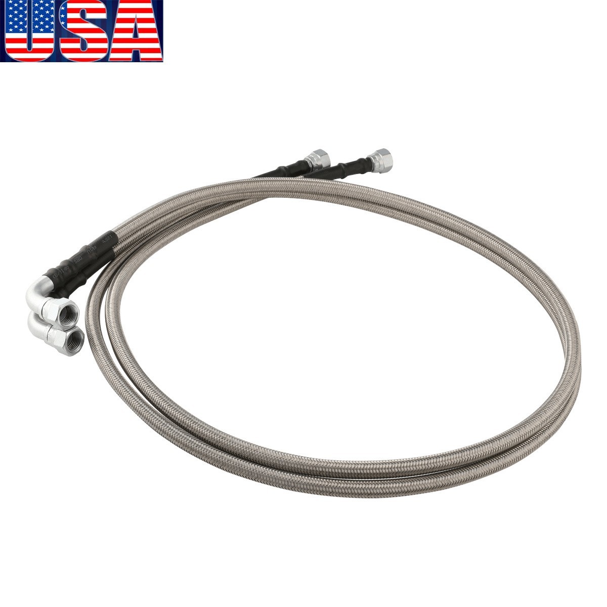 SS Braided Transmission Cooler Hose Lines 52″ Length Fits For TH350 700R4 TH400