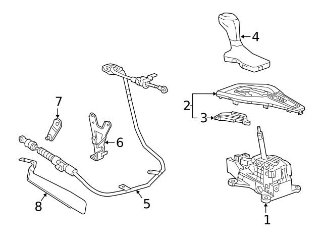 Genuine GM Automatic Transmission Shift Lever Assembly 84588250