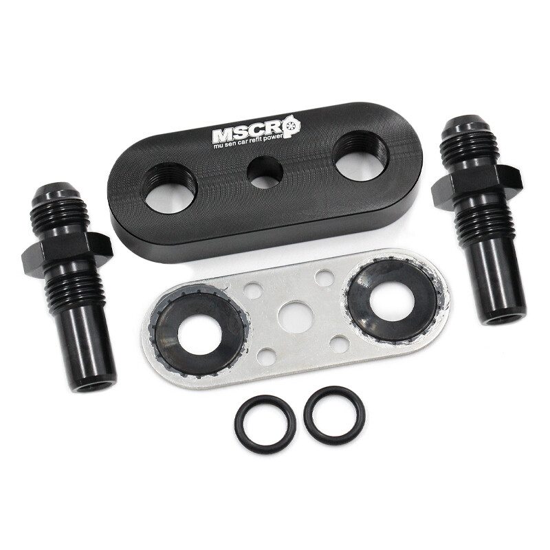Transmission Cooler Line Adapter Plate with 6AN Fittings Seal 6L80E 6L90E 8L90E