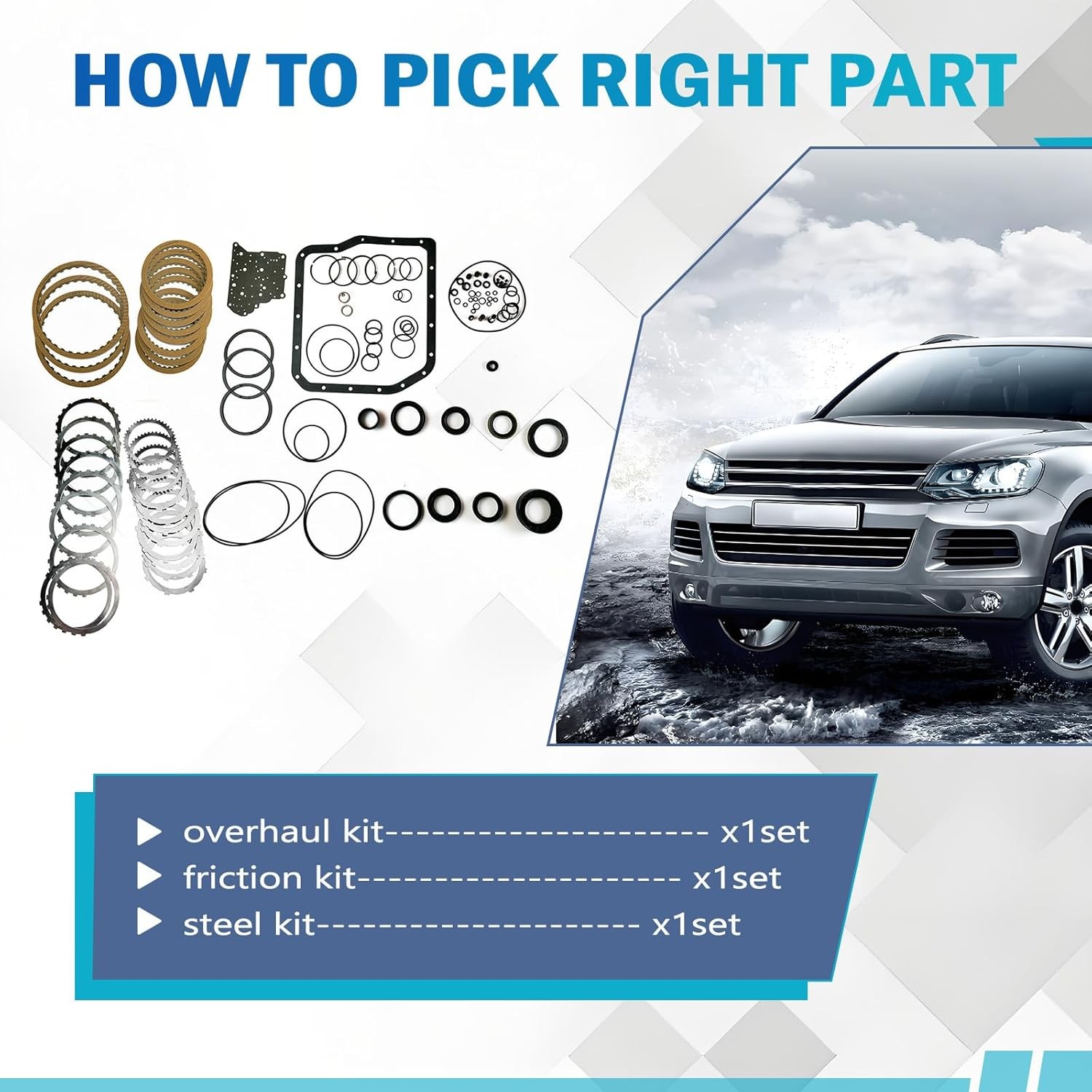 U140E U140F Transmission Master Overhaul Rebuild Kit Steel Seals For TOYOTA US