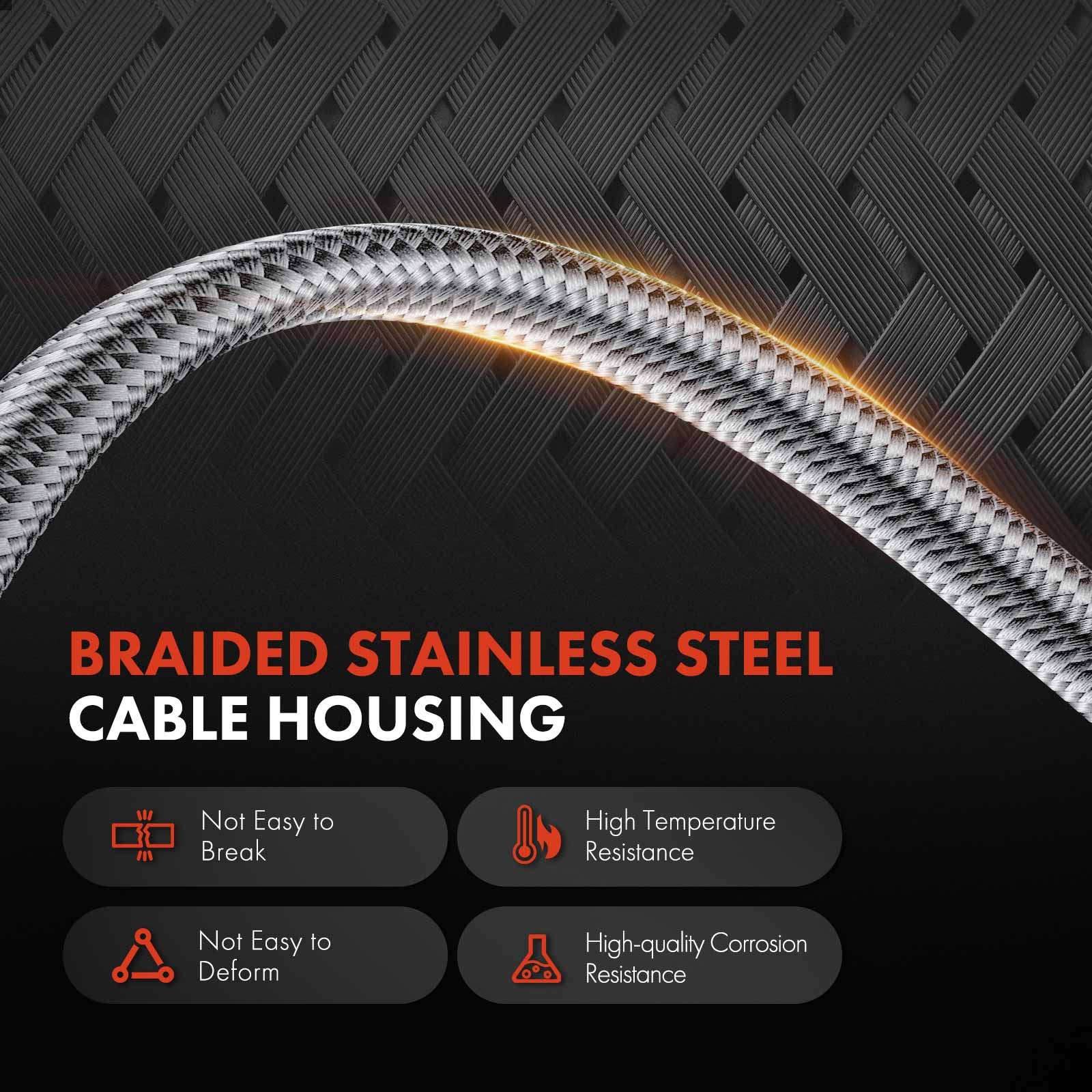 46.46 In Braided Stainless Steel Kickdown Cable for Chrysler Dodge 904 Trans.