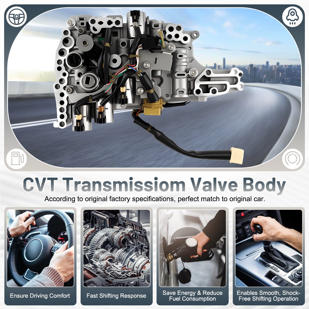 CVT Transmission Valve Body /w Solenoids Fit 2012-2014 Nissan Murano/Pathfinder