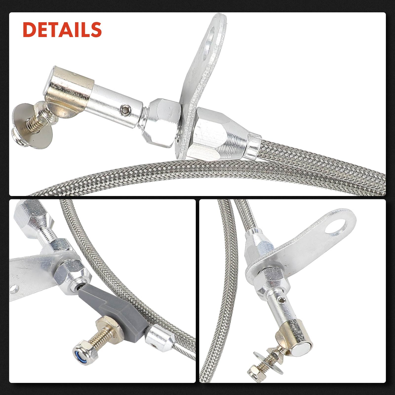46.46 In Braided Stainless Steel Kickdown Cable for Chrysler Dodge 904 Trans.