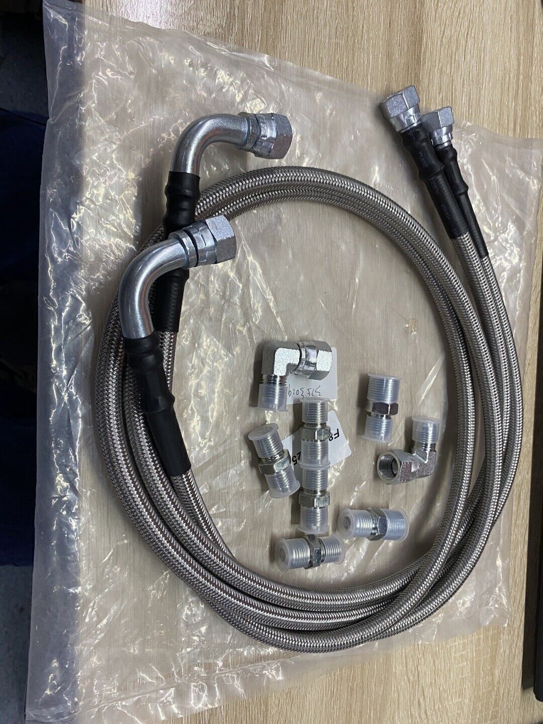 52″ SS Braided Transmission Cooler Hose Lines Fittings for TH350 700R4/TH400