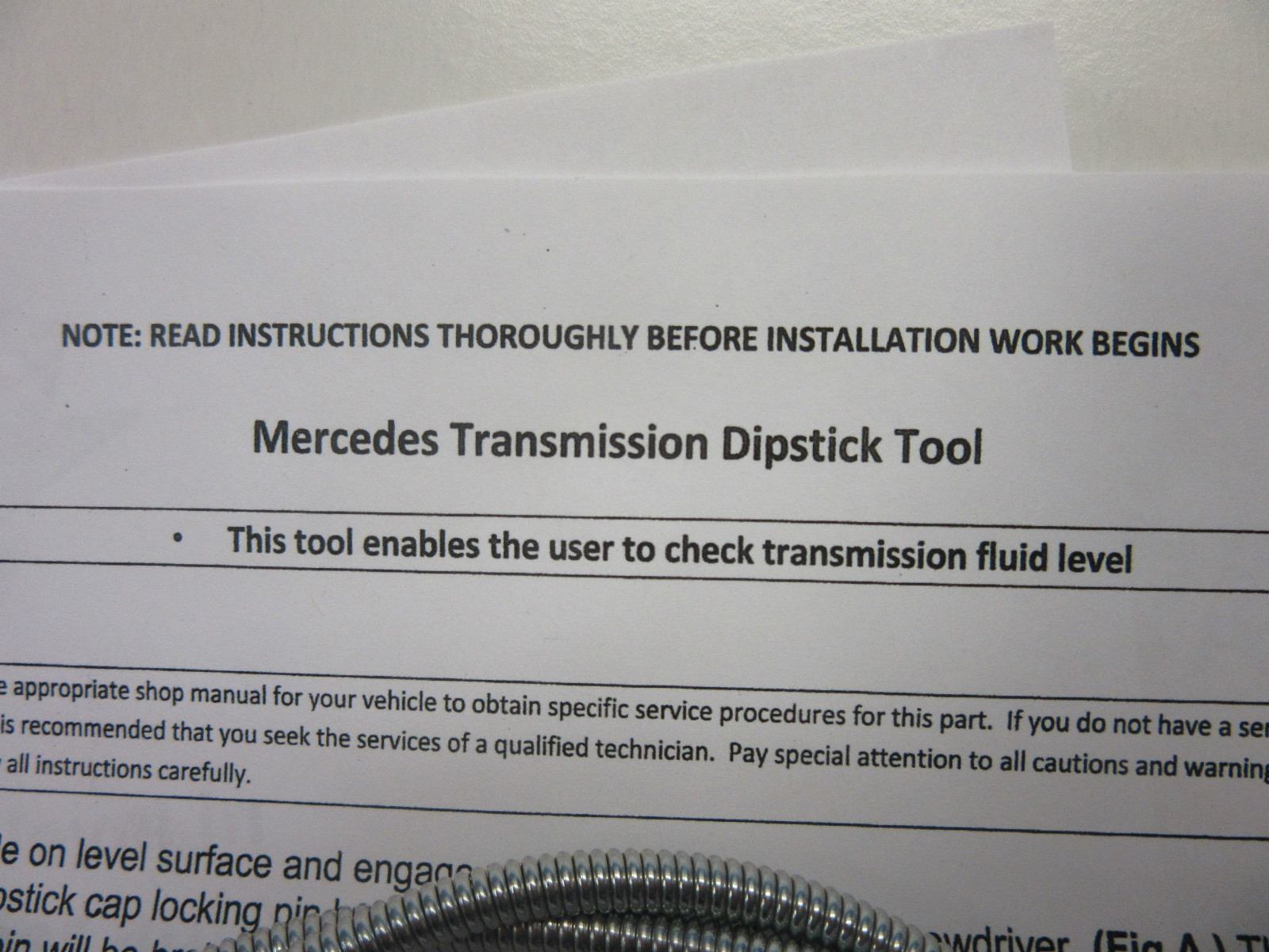 Auto. Trans. Oil Level Dipstick Tool & 5 Pins for Mercedes OEM # 140589152100